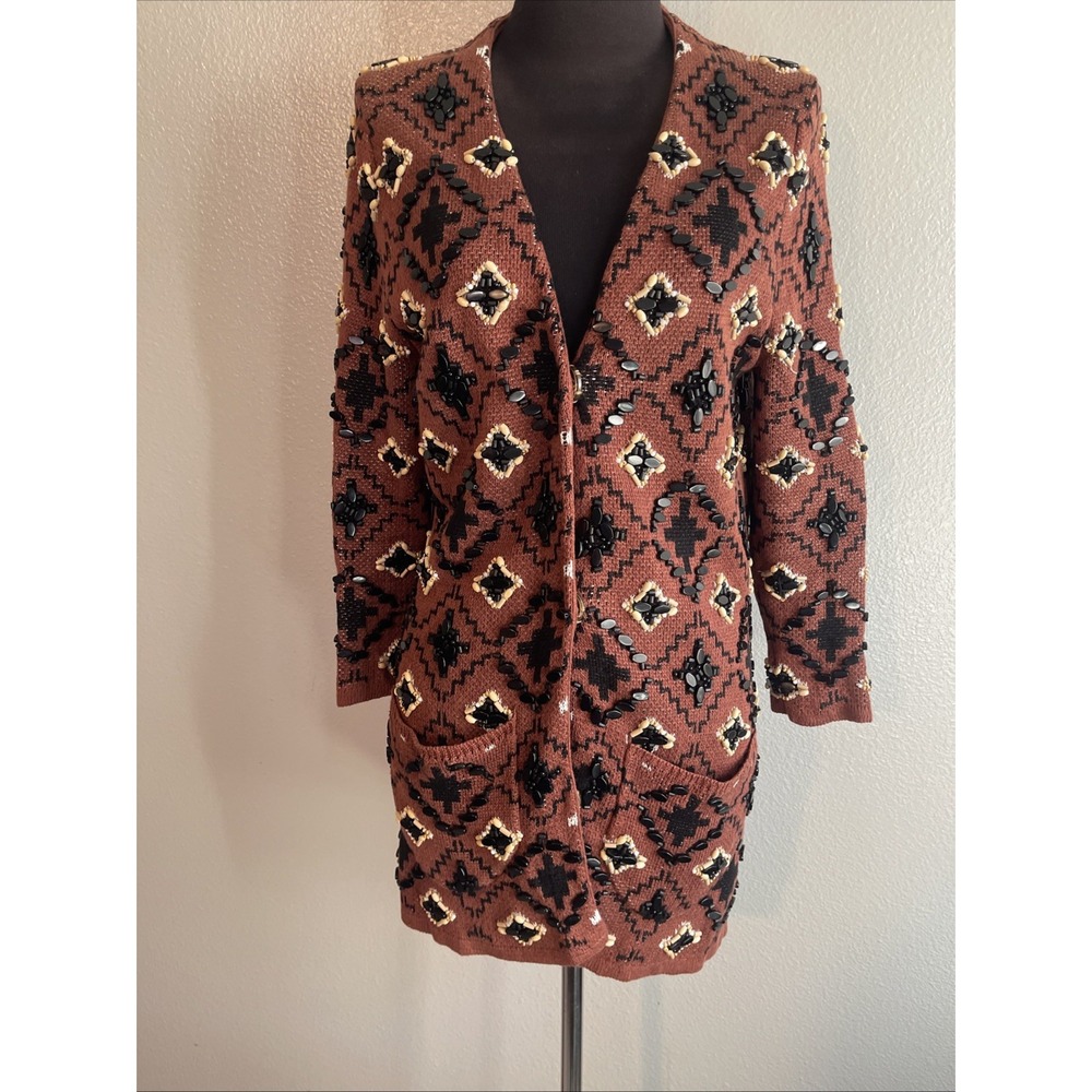 Opening Ceremony Knits Women Cardigan Sweater Size XS Brown